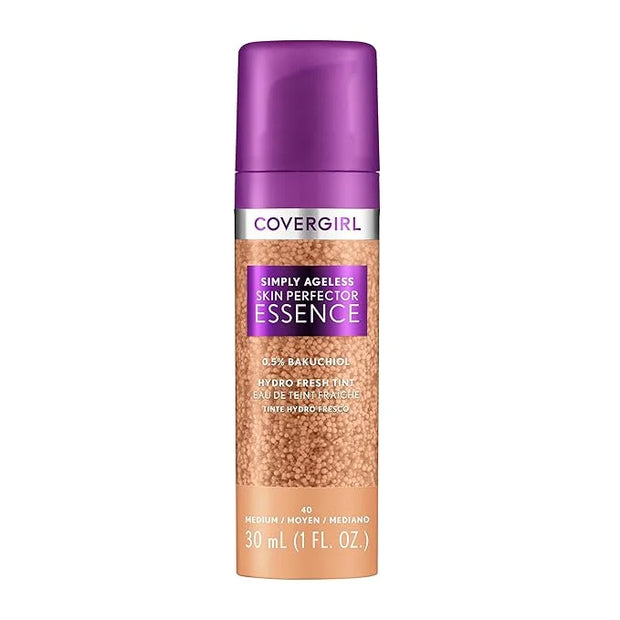 Covergirl Simply Ageless Skin Perfector Essence Foundation, 40 Medium, Tinted Skin Perfector, Skincare Makeup Hybrid, Shee...