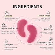 Dr. Pure Under Eye Patches for Puffiness: Caffeine Eye Mask for Dark Circles and Puffy Eyes with Niacinamide Hyaluronic Ac...