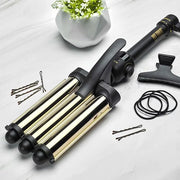 Hot Tools Pro Artist 24K Gold Digital 3 Barrel Hair Waver | Long Lasting Defined Waves (Jumbo Size) - Product Image