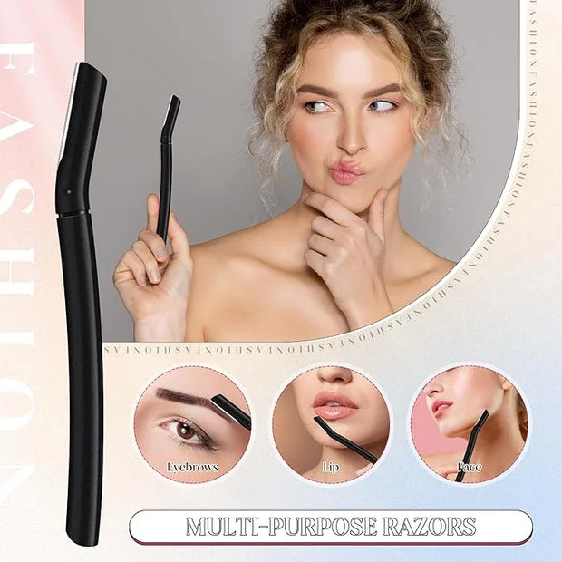 Lasnten 6Pcs Dermaplane Razor Eyebrow Facial Razor for Women Men Single Blade Multipurpose Eyebrow Trimmer Skin Hair Remov...