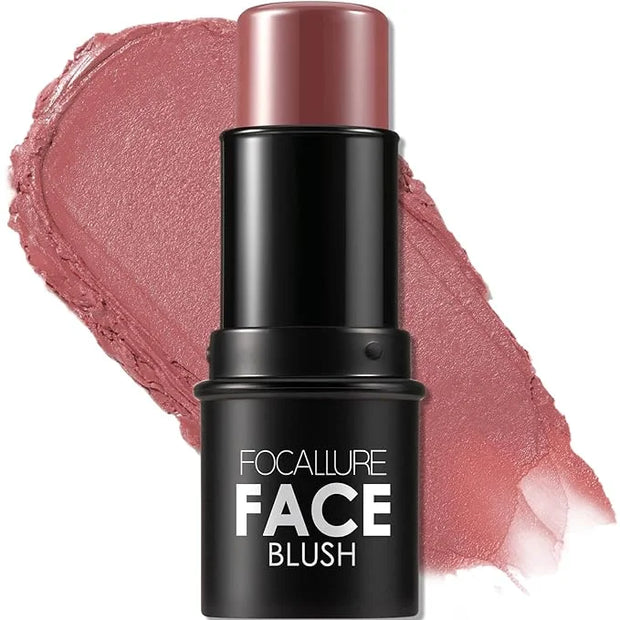 FOCALLURE Cream Blush Makeup,Buildable Blush Stick for Cheeks,Matte and Dewy Finish,Long Wearing,Easy Application,Lightwei...
