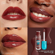 NYX PROFESSIONAL MAKEUP Lip IV Hydrating Glossy Lip Stain with 12HR Hydration - Mocha Me Wet (Brown) - Product Image