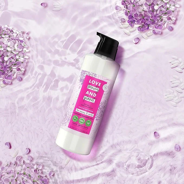 Love Beauty and Planet Shampoo Milk Moisture and Bounce for Waves and Curls Rice Oil and Angelica Essence 100 percent Biod...