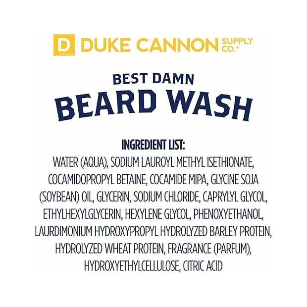 Duke Cannon Supply Co. Beard Wash Citrus Hefeweizen, 6 Fl Oz - Made with Plant-Based Ingredients to Strengthen, Rejuvenate...