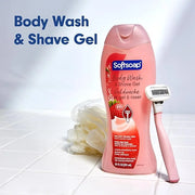 Softsoap Moisturizing Body Wash and Shave Gel, Creamy Strawberry Scent, 20 fl oz Bottle (Pack of 4) - Product Image