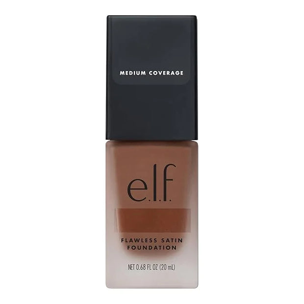 e.l.f. Flawless Satin Foundation, Lightweight & Medium Coverage, Semi-Matte Finish, Vegan & Cruelty-Free, Spice, 0.68 Fl O...