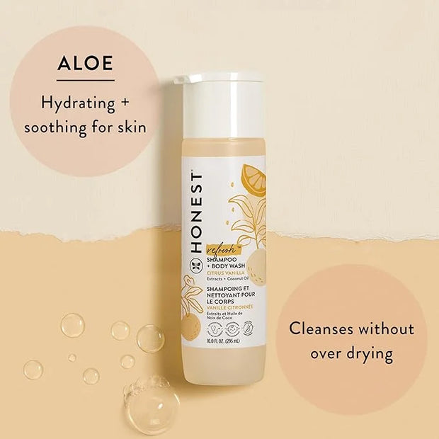 The Honest Company 2-in-1 Cleansing Shampoo + Body Wash | Gentle for Baby | Naturally Derived, Tear-free, Hypoallergenic |...