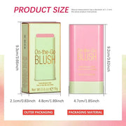 Soft Creamy Blush Stick,On-the-Go Blush,2-in-1 Cheek and Lip Tint,Waterproof Hydrating Solid Natural Moisture Smooth Blend...