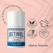 LilyAna Naturals Anti Aging Retinol Cream and Eye Cream Bundle 1.07 oz - Retinol Moisturizer for Face and Under Eye Cream ...