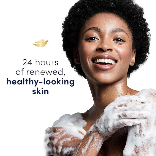 Dove Body Wash Anti-Stress Blue Chamomile & Oat Milk 4 Count for Renewed, Healthy-Looking Skin Moisturizing Gentle Skin Cl...