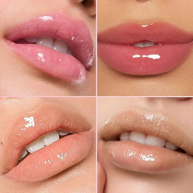 Color Changing Lip Oil Set, Hydrating Lip Glow Oil, High Shiny Plumping Lip Oil, Non-Sticky Lip Gloss, Nude Fruity Glow Oi...