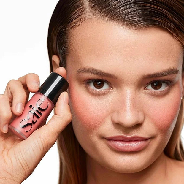 Saie Dew Liquid Blush for Cheeks - Hydrating Cream Blush Stick with a Blendable + Buildable Formula - Skincare Infused Dew...