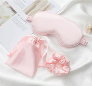 Silk Satin Sleeping Eye Mask, Pink Sleep Eye Mask Night Blindfold for Women and Men, Soft Breathable Blackout Eyeshade Eye...