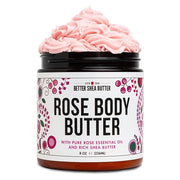 Rose Body Butter for Dry Skin with Whipped Shea Butter and Pure Essential Oil | Ultra Hydrating Rose Lotion for Women | Al...