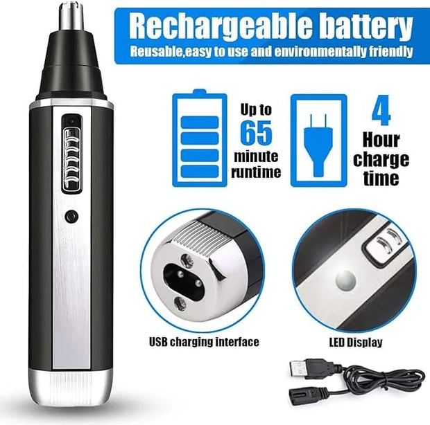 Nose Hair Trimmer for Women and Men, 4-in-1 Facial Hair Removal Trimmer Professional Eyebrow & Facial Hair Trimmer, Rechar...
