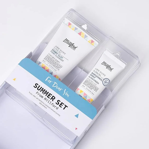 Sring Summer Set Ivory Foam Cleanser and Bakuchiol Daily Sun Moisturizer, Korean Skin Care, Firm and Soft Cream Foam, Sun ...