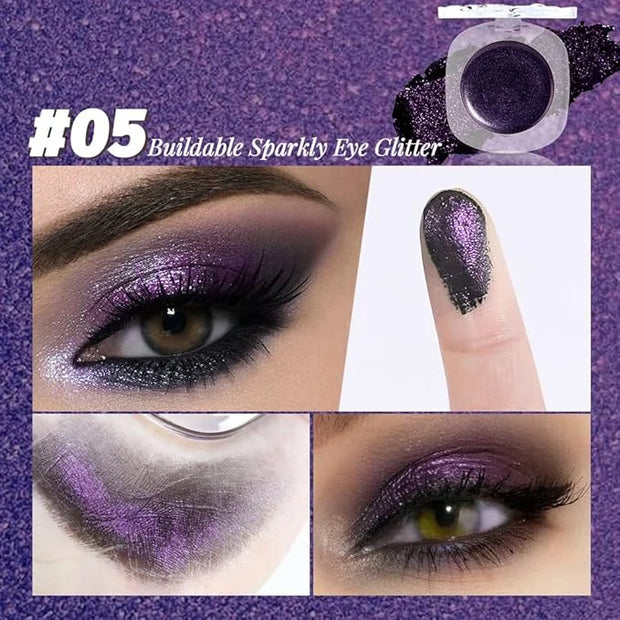 Monochrome Matte Eye Shadow Makeup Palette, Highly Pigmented Dark Purple Eyeshadow Palette, Shimmer Pressed Powder Eyeshad...