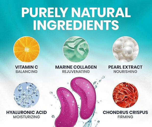 Stylia Under Eye Patches for Puffy Eyes and Dark Circles (12 Pairs) - Marine Collagen Under Eye Mask with Vitamin C, Hyalu...