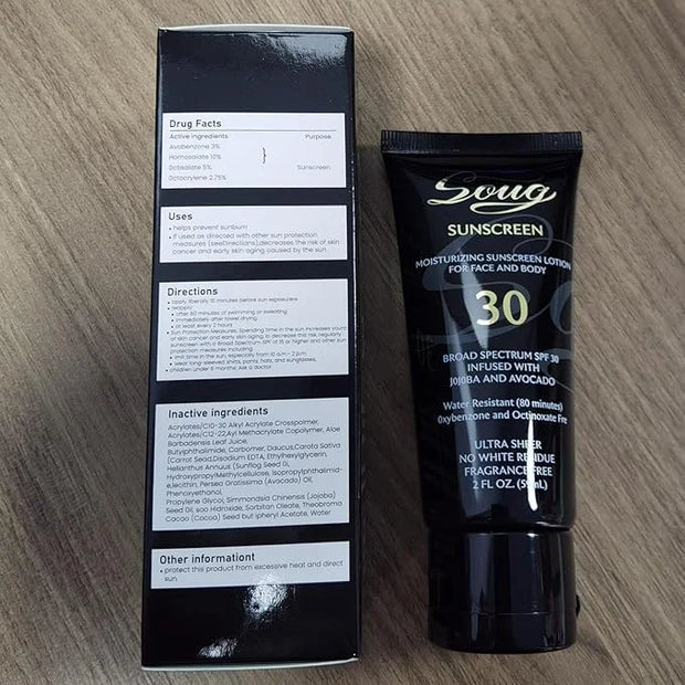 Sunscreen Black Girl (2 Fl. Oz), Face & Body Moisturizing Sunscreen Lotion SPF 30, For Melanin Rich Skin,No White Residue,...