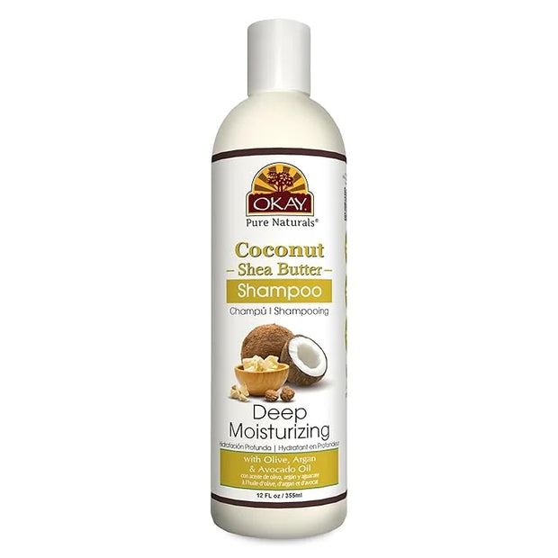 OKAY Coconut&Shea Butter Shampoo Helps Fortify,Strengthen,and Revitalize Hair Sulfate,Silicone,Paraben Free For All Hair T...