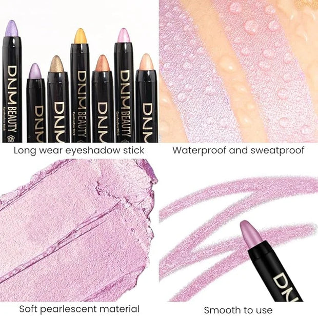evpct Violet Pink Shimmer Cream Eye Shadow Brightener Sticks Set for Eyes, Violet Pink Shimmery Matte Pencil Eye shadow Ap...