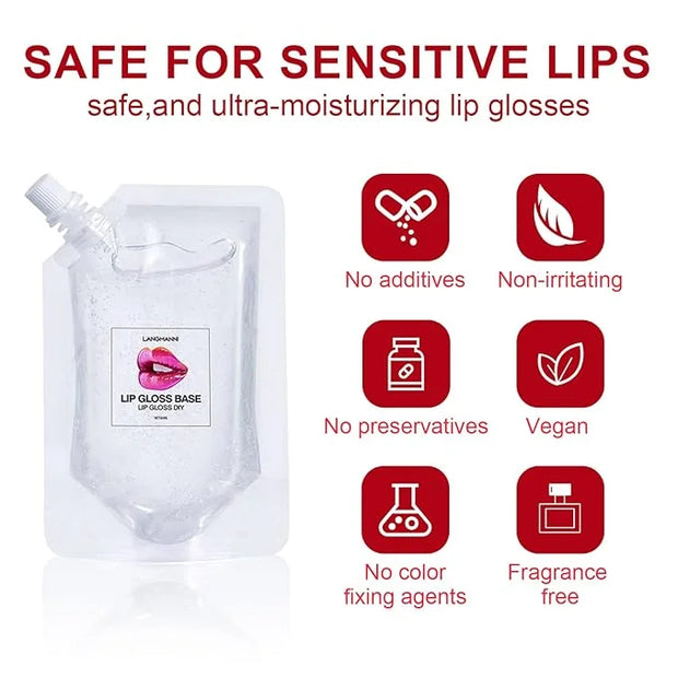 Eakroo 2Pcs Moisturize Lip Gloss Base Oil Material Makeup Primers, Non-Stick Lipstick Primer for DIY Handmade Lip Balms Li...
