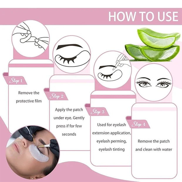 myaokue-up 102 pcs Natural Hydrogel Eye Gel Pads V- Shape Collagen and Aloe Vera Patches for Under Eyes Premium Eye Mask B...