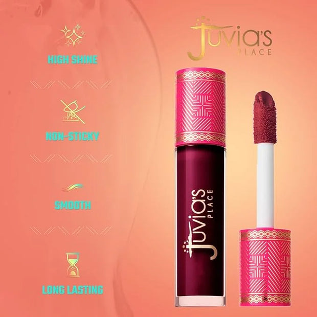 Juvia's Place Lip Gloss Reflect Maroon, Long Lasting Hydrating The Reds & Berries 0.16 oz - Product Image