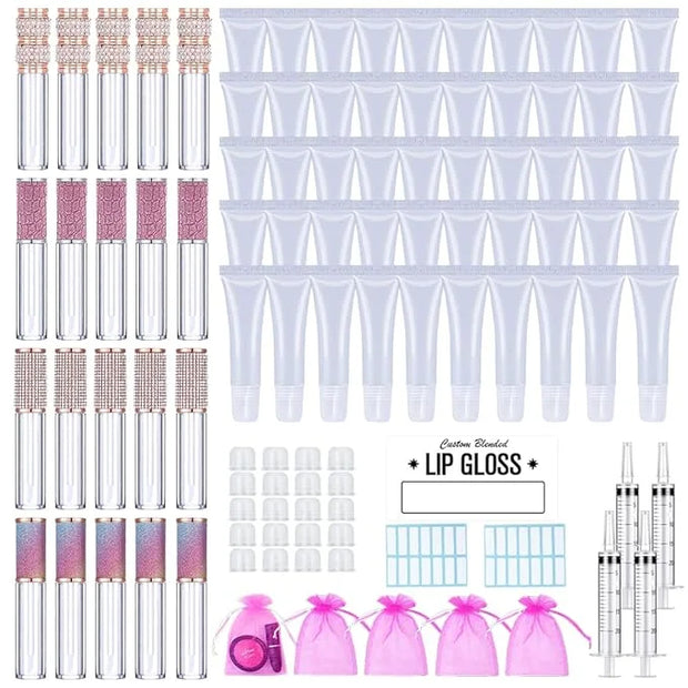 AMORIX 5ml Lip Gloss Wand Tubes and 10ml Squeeze Tubes Bundle - Product Image