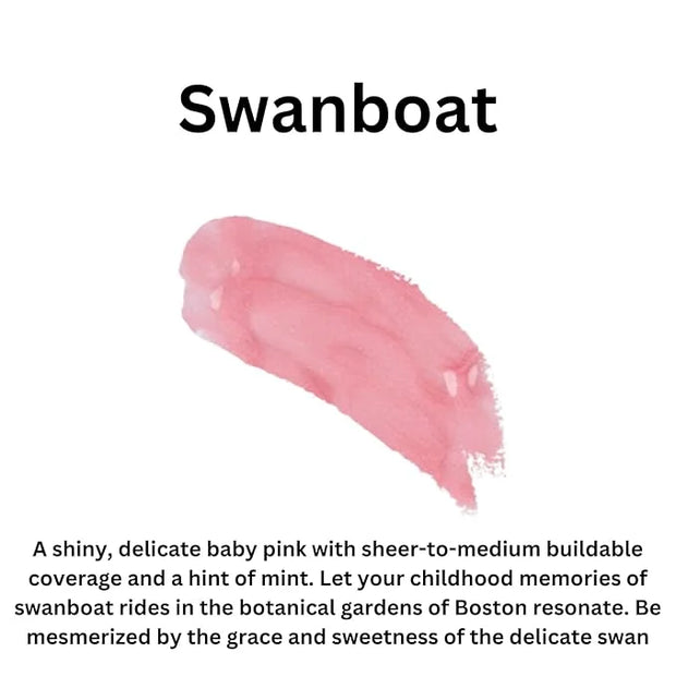 Swanboat Lip Gloss (.25oz) -Vegan, gluten-free, cruelty-free formula with Aloe, Vitamins C & E, and a refreshing hint of s...