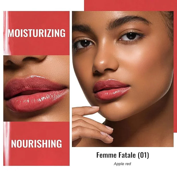 Oulac Moisturizing Shine Lipstick For Women Christmas Set 2PCS, 2 in 1 Tinted Lip Balm for Winter, Hydrated Juicy and Glos...