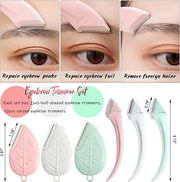ONEUPIN 12PCS Eyebrow Trimmer Set Stainless Steel Leaves Curved Eyebrow Razor Trimmer Facial Shaver Razor Brow Shaper Suit...