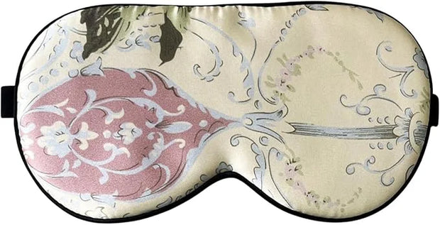 Maxfeel 100% Pure Silk Eye Mask Sleep Eye Mask Eye Cover Eyeshade Sleeping Eye Mask Floral Colors (#28) - Product Image