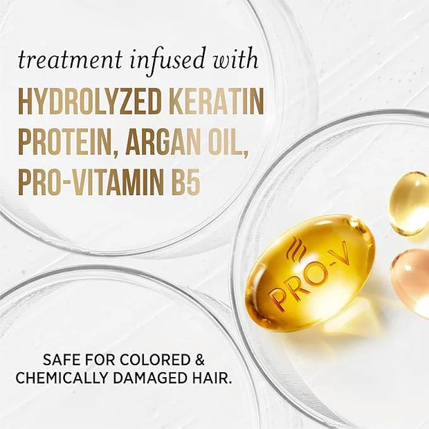 Pantene Keratin Leave-In Conditioner with Argan Oil, Protein Treatment for Dry, Damaged & Color-Treated Hair, Repairs Spli...