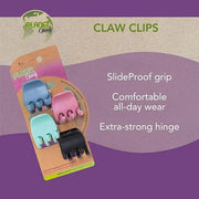 Planet Goody Plant-Based Heritage Claw Clips, Medium, Extra Strong, Bright Colors, Pink, Periwinkle, Green, And Black, 4 C...
