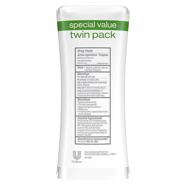 Dove go fresh Antiperspirant Deodorant, Cool Essentials 2.6 oz, Twin Pack - Product Image