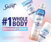 Secret Whole Body Deodorant Cream for Women, Unscented, Aluminum Free Deodorant Cream, 72 HR Odor Protection, 3.0 oz - Pro...