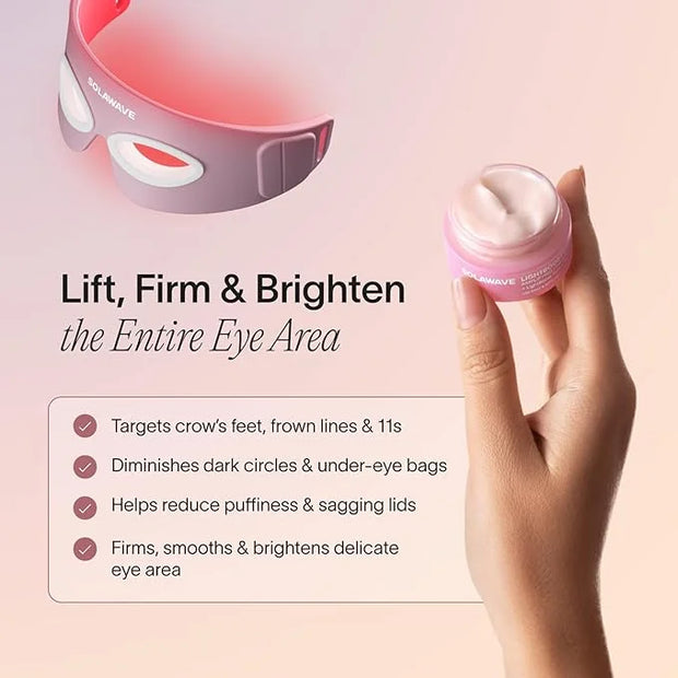 Solawave Eye Recovery Pro Kit | Red Light Therapy Eye Mask + LightBoost Eye Cream | Reduce Fine Lines & Wrinkles, Under Ey...