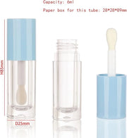 COSIDEA 14pcs Empty 6ml big doe foot wand Chunky lip gloss tubes for DIY lipgloss,Pink round lipgloss containers tubes wit...