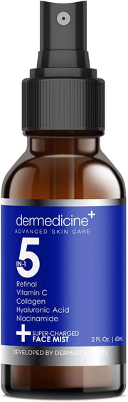 5 in 1 Super Charged Anti-Aging Face Mist w/Retinol, Vitamin C, Collagen, Hyaluronic Acid & Niacinamide | Hydrates, Refres...