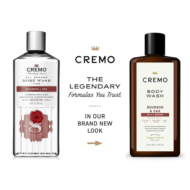 Cremo Body Wash Men, A Sophisticated Blend of Distillers Spice, Fine Bourbon and White Oak, 16 Fl Oz - Product Image
