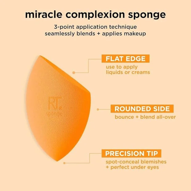 Real Techniques 6 Pack Assorted Makeup Blending Sponges, 3 Miracle Makeup Sponges, For Blending, Baking, And Setting, Use ...
