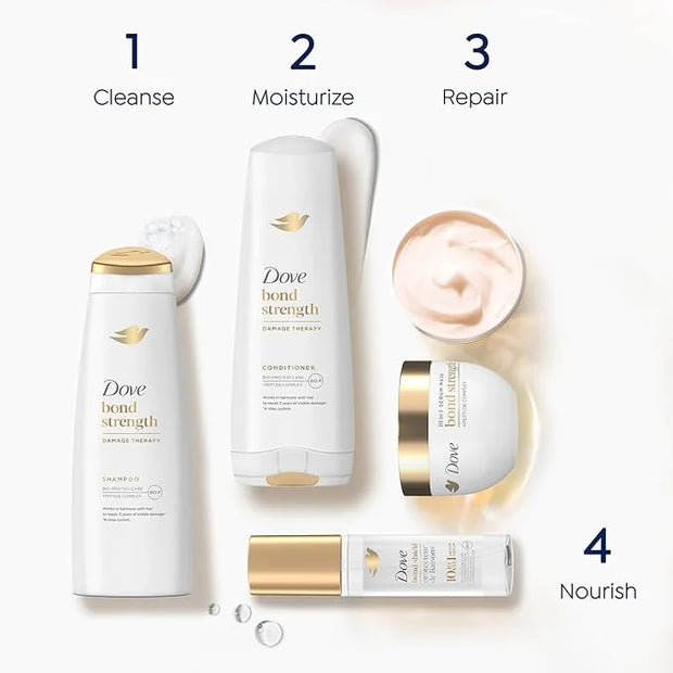 Dove Bond Strength Shampoo & Conditioner Set + Hair Mask Serum Bundle – Bond Repair Treatment for Damaged and Frizzy Hair ...