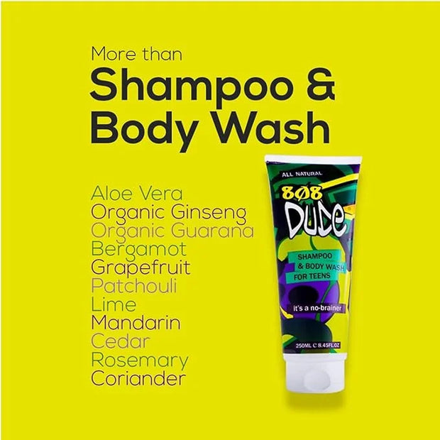 Skincare Kit for Teens. Shampoo and Body Wash, Face Wash and Deodorant to Prevent Breakouts and Eliminate Body Odor with E...