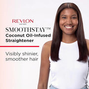 REVLON SmoothStay Coconut Oil Infused Hair Straightener - Flat Iron Hair Straightener for Sleek Straight Hairstyles, Enhan...