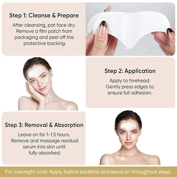 12Pcs Forehead Wrinkle Patches for Women, Hydrolyzed | Collagen | Vitamin E | Aloe Vera to Reduce Wrinkles Forehead Wrinkl...