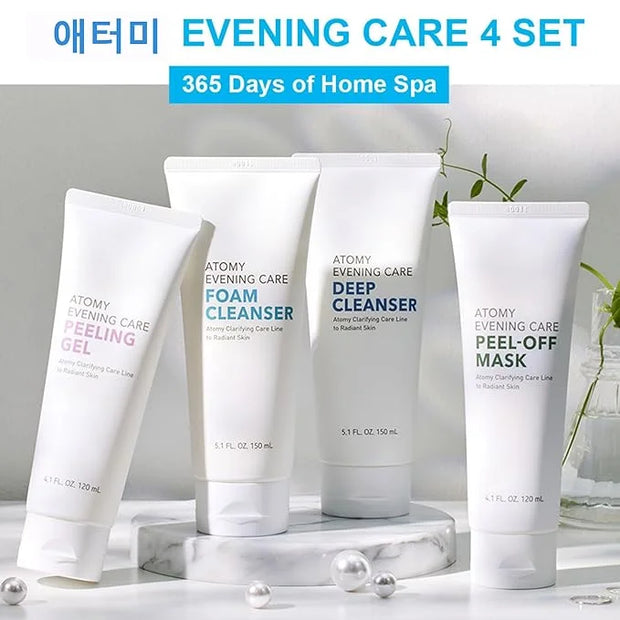 Ato-my Evening Care 4 set - Evening Care Foam Cleanser + Deep Cleanser + Peeling Gel + Peel-Off Mask - Product Image