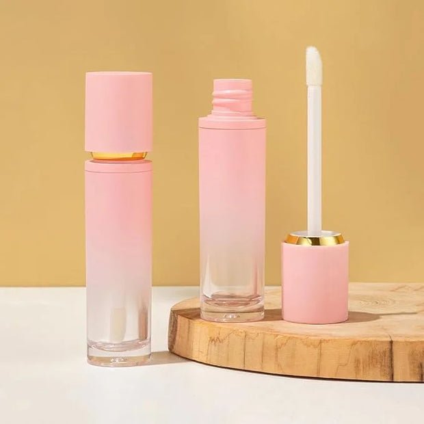 5 Pcs Gradient Pink Lip Gloss Tubes 8ml Empty Refillable Plastic Lip Gloss Containers with Wand Applicators for DIY Lip Gl...