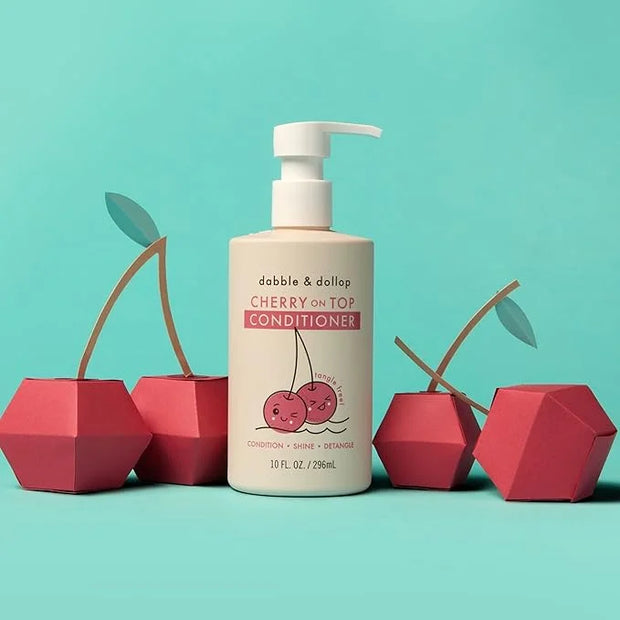 Dabble & Dollop Cherry on Top Conditioner - Natural Shine & Detangler for Kids, 100% USA-made, Paraben & Sulfate Free, Veg...