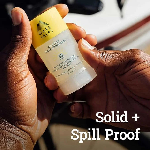 Oars + Alps Go Stick Clear SPF 35 Face Sunscreen, Skin Care Infused with Vitamin E and Antioxidants, Water and Sweat Resis...